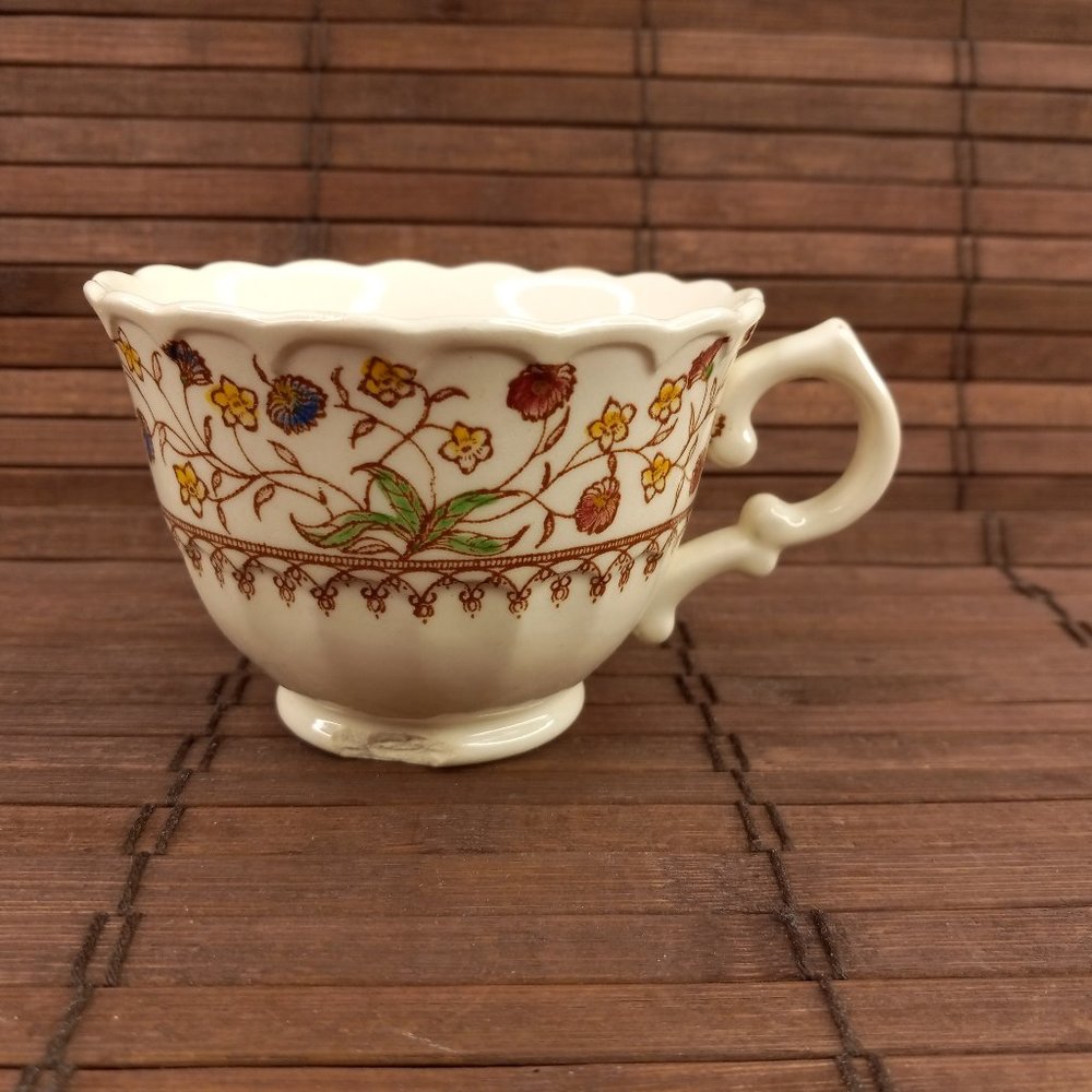 Vintage Vernon Kilns Desert Bloom Footed Tea Cup Coffee Cup FLAW CHIP